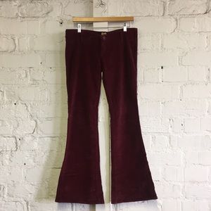 Marc Vachon Burgundy Corduroy Bell Bottom Pants